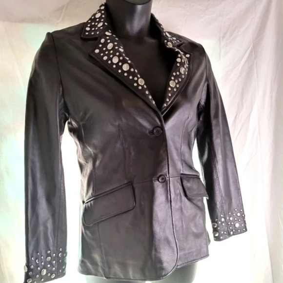 Pamela McCoy Studded Leather Jacket EUC ❤️ - Picture 7 of 16